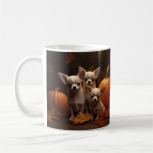 Chihuahua-Welpe Herbstfreude Kürbis  Kaffeetasse