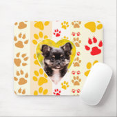 Chihuahua Welpe Hund Herz Paw Prints Mousepad (Mit Mouse)