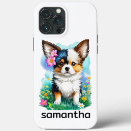 Chihuahua Welpe Hund mit Blume Case-Mate iPhone Hülle