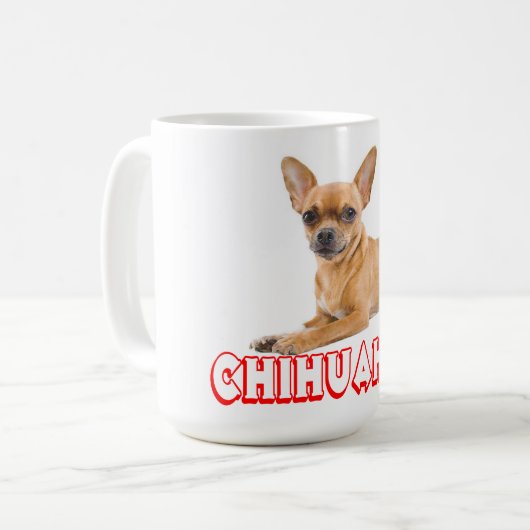 Chihuahua Welpe Hund Rot Kaffeetasse (Vorderseite Links)