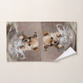 Chihuahua Welpe in einem Teacup Oil Paint, Handtuch (Handtuch)