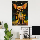 Chihuahua Welpe in einer gemütlichen Zuhause Poster (Heimbüro)