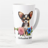 Chihuahua Welpe mit dekorativen Blume Milchtasse (Rechte Ecke)