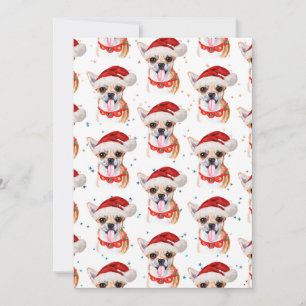 Chihuahua-Welpe mit Santa-Hut Weihnachtsmuster Feiertagskarte