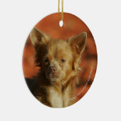 Chihuahua-WelpeHeadshot Keramikornament (Rechts)