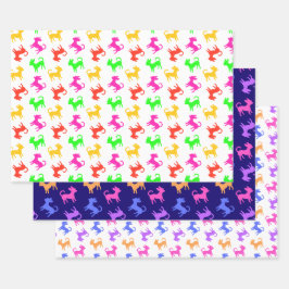 Chihuahua Welpen Fun Multicolored Geburtstagsparty Geschenkpapier Set