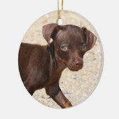 Chihuahua-Welpen-Gehen Keramikornament (Links)