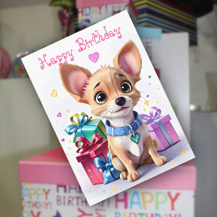 Chihuahua-Welpen-Geschenke und herzliche Wünsche z Karte