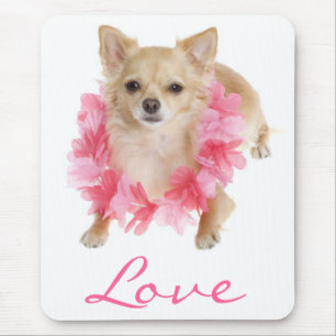 Chihuahua-Welpen-Hawaiian-Lei-Computermauspad Mousepad