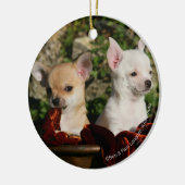 Chihuahua-Welpen Keramik Ornament (Links)