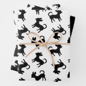 Chihuahua Welpen Klassisches Schwarz-Weiß-Muster Geschenkpapier Set (Beispiel)