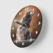 Chihuahua-Welpen Runde Wanduhr (Winkel)