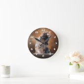 Chihuahua-Welpen Runde Wanduhr (Zuhause)