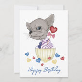 Chihuahua Welppy Happy Birthday Einladung (Vorderseite)