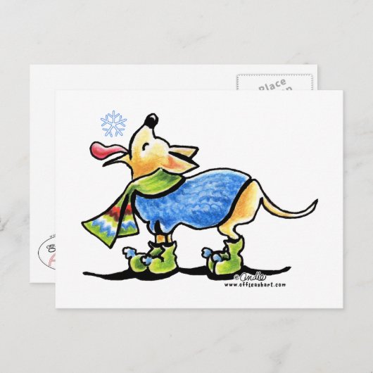 Chihuahua Winter Snowflake Postkarte (Vorne/Hinten)