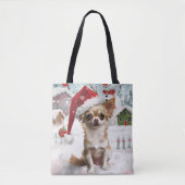 Chihuahua Winter Wonderland Weihnachtsfreude Tasche (Vorderseite)