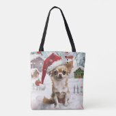 Chihuahua Winter Wonderland Weihnachtsfreude Tasche (Rückseite)