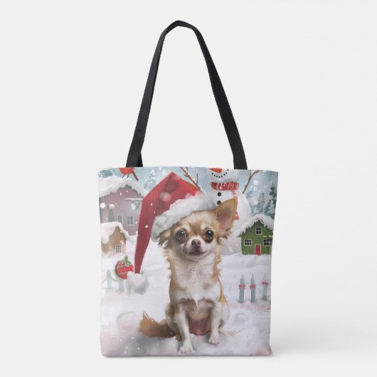 Chihuahua Winter Wonderland Weihnachtsfreude Tasche (Rückseite)