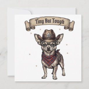 Chihuahua, winzig aber tough, Cowboy-Hund, Western Einladung
