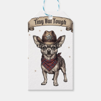 Chihuahua, winzig aber tough, Cowboy-Hund, Western Geschenkanhänger