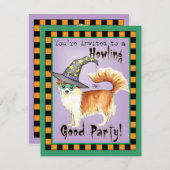 Chihuahua Witch Einladung (Vorne/Hinten)