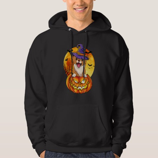 Chihuahua Witch Pumpkin Halloween Dog Hoodie (Vorderseite)