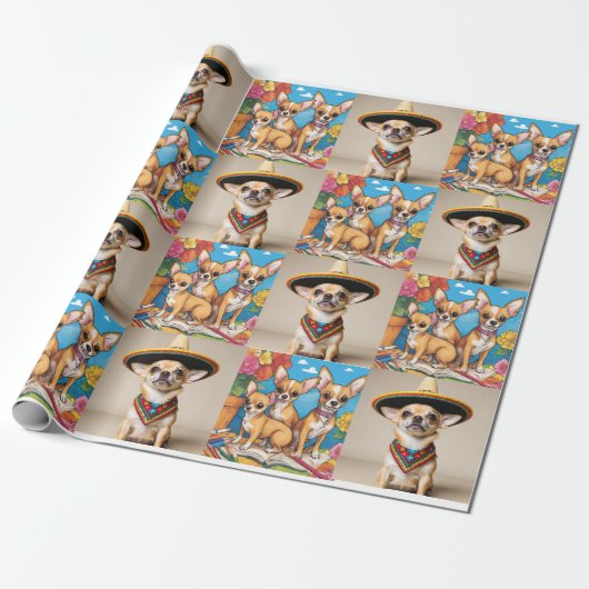 Chihuahua Wrapping Paper Geschenkpapier (Ungerollt)