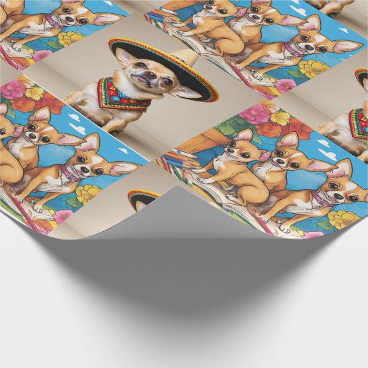 Chihuahua Wrapping Paper Geschenkpapier (Ecke)