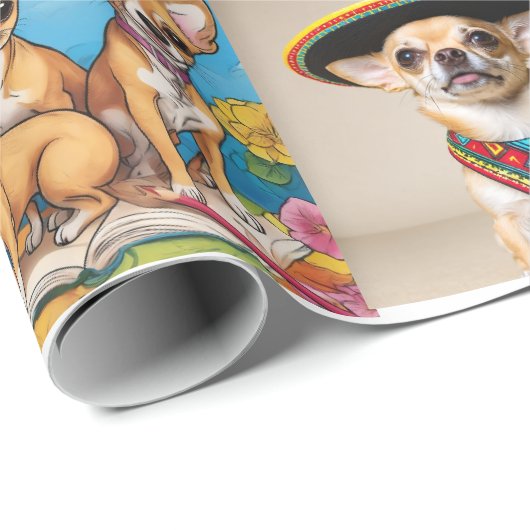 Chihuahua Wrapping Paper Geschenkpapier (Rolleneckpunkt)