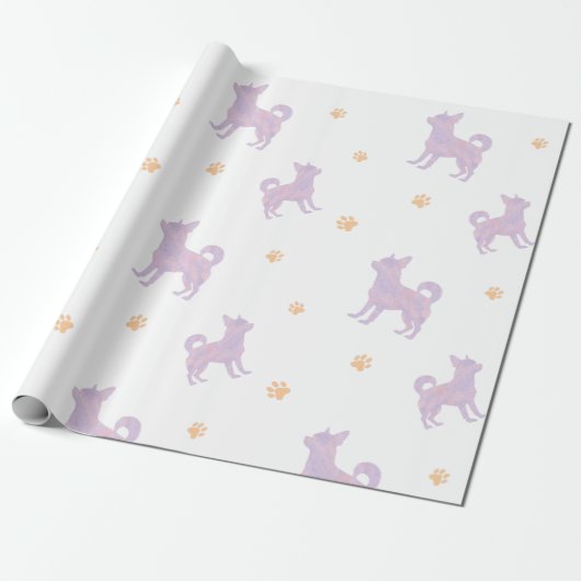 Chihuahua Wrapping Paper - Minimal Lavender Gift Geschenkpapier (Ungerollt)