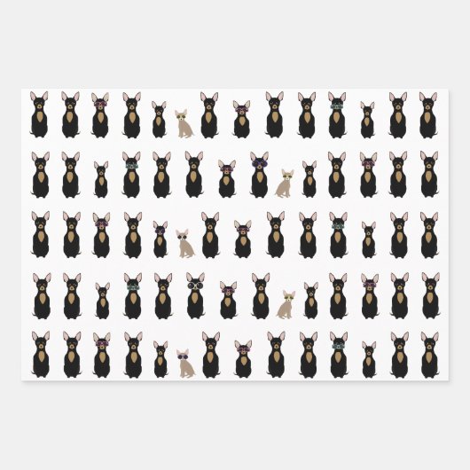 Chihuahua Wrapping Paper Sheets Geschenkpapier Set (Vorderseite)