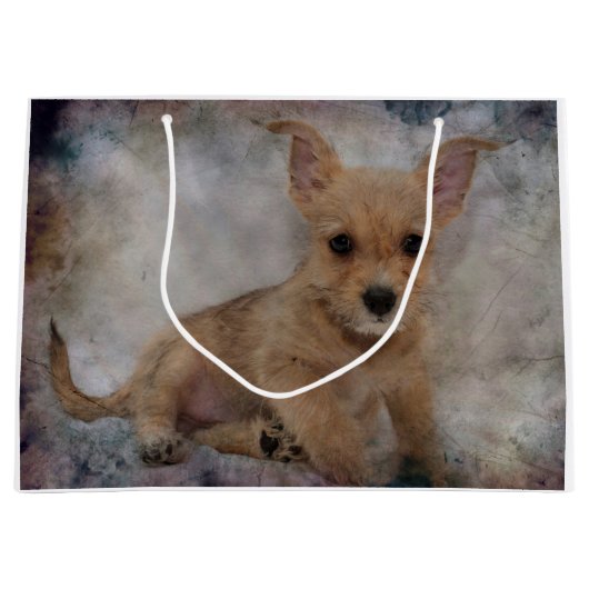 Chihuahua/Yorkie Puppy Große Geschenktüte (Vorderseite)