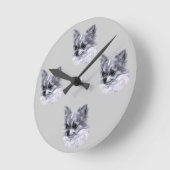 Chihuahua-Zeichnen Runde Wanduhr (Winkel)