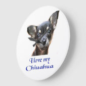 Chihuahuageschenke Große Wanduhr (Winkel)