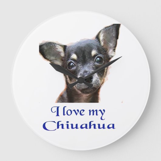 Chihuahuageschenke Große Wanduhr (Vorderseite)