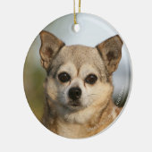 ChihuahuaHeadshot Keramik Ornament (Links)