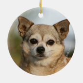 ChihuahuaHeadshot Keramik Ornament (Hinten)