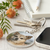 ChihuahuaHeadshot Schlüsselanhänger (Vorderseite rechts)