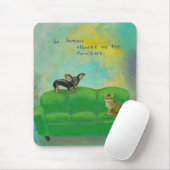 Chihuahuahund und -katze auf mousepad (Mit Mouse)