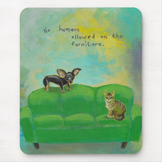 Chihuahuahund und -katze auf mousepad (Vorne)