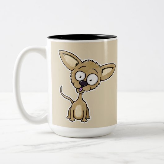 ChihuahuahundeCartoon durch tezatoons Zweifarbige Tasse (Links)