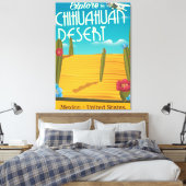 Chihuahuan Wüste USA Mexiko Reiseplakat Leinwanddruck (Insitu (Schlafzimmer))