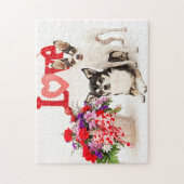 Chihuahuas, Blume und Liebe Puzzle (Vertikal)