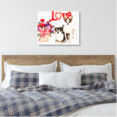 Chihuahuas, Blumen und Liebe Leinwanddruck (Insitu (Schlafzimmer))