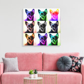 Chihuahuas endlose Liebe, gesteppte Canvas Print Leinwanddruck (Insitu (Wohnzimmer))