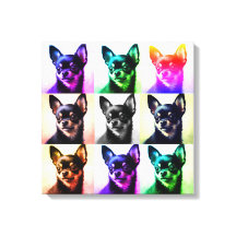 Chihuahuas endlose Liebe, gesteppte Canvas Print