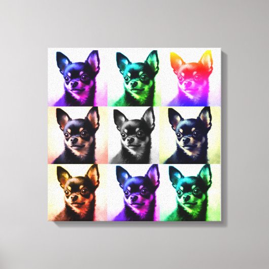 Chihuahuas endlose Liebe, gesteppte Canvas Print Leinwanddruck (Vorderseite)