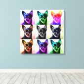 Chihuahuas endlose Liebe, gesteppte Canvas Print Leinwanddruck (Insitu (Holzboden))