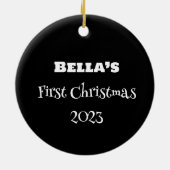 Chihuahuas erste Weihnachten Keramik Ornament (Hinten)