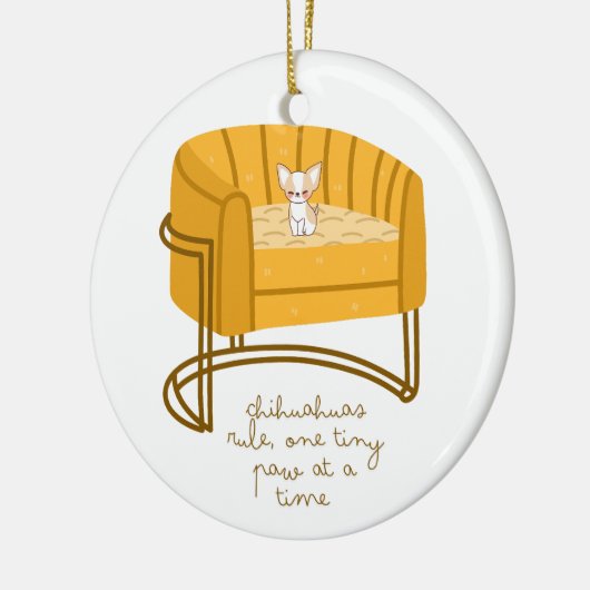 Chihuahuas-Herrschaftsgeschenk Keramik Ornament (Links)